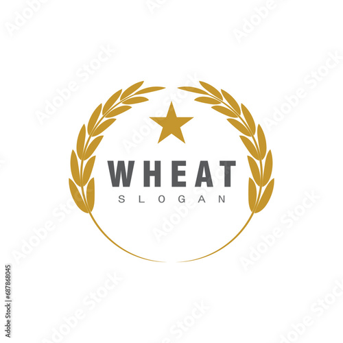 Agriculture wheat logo vector template symbol design