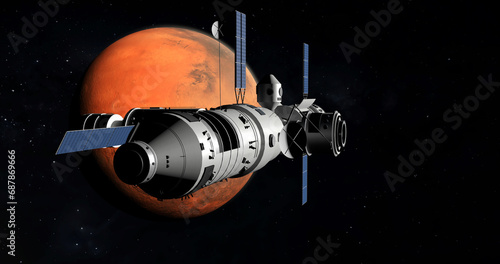 Space station in Mars's orbit.