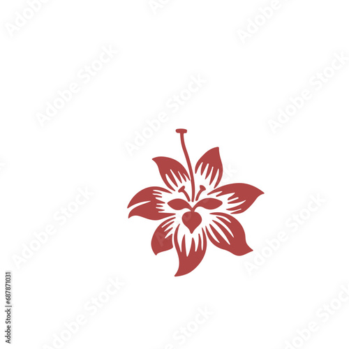 Fototapeta Naklejka Na Ścianę i Meble -  red flower vector hand draw art