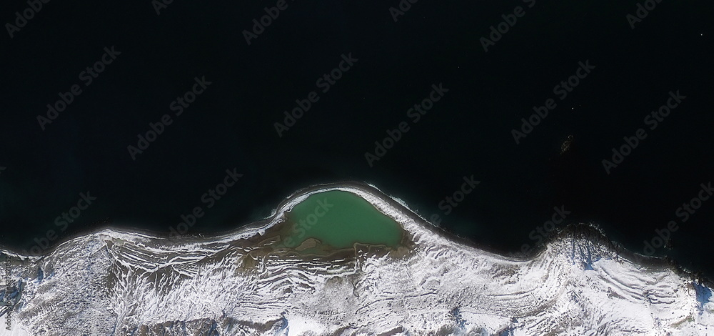 Φωτογραφία winter pool,  abstract photographs of the frozen regions of the earth from the air, abstract naturalism