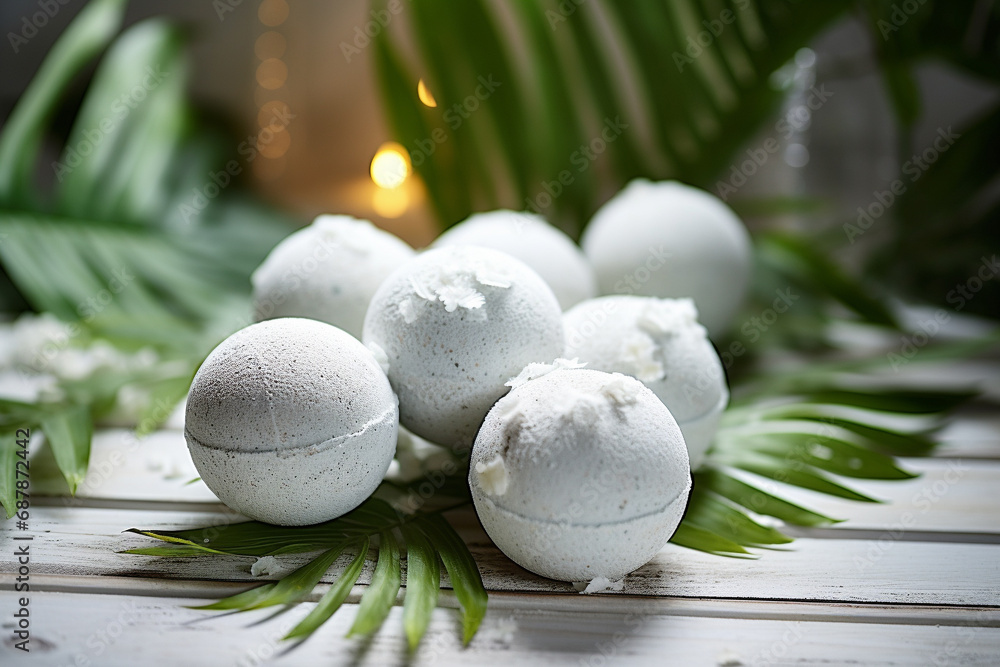 Bath bomb for bathroom, relax and spa in the bath Bath bomb for bathroom, relax and spa in the bath