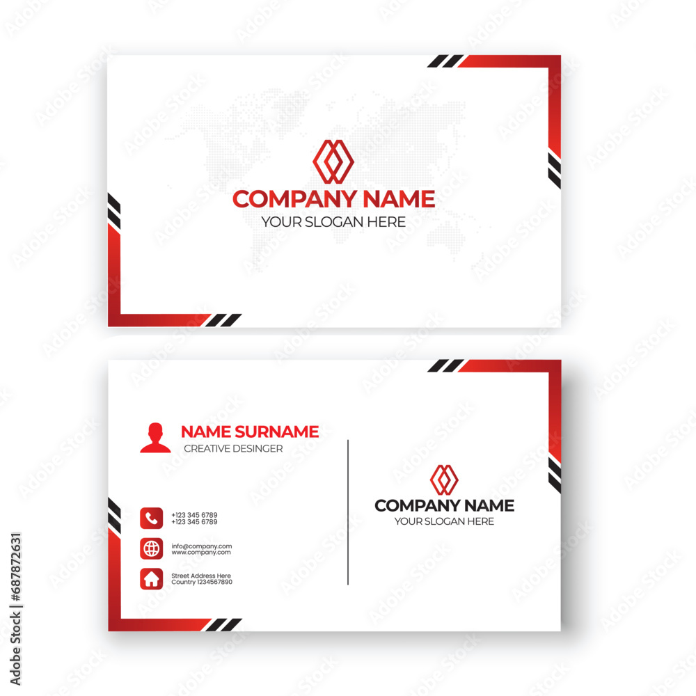 Modern creative business card and name card,horizontal simple clean template vector design, layout in rectangle size. Modern creative business card and name card,horizontal simple clean template vector design, layout in rectangle size.