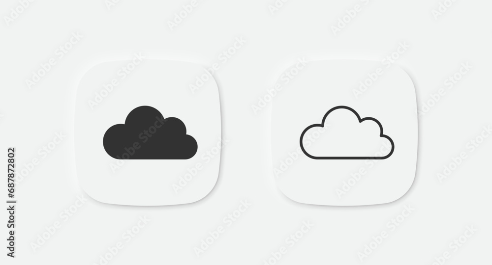Cloud icon. Sky weather signs. Internet hosting symbol. Vector isolated sign. Cloud icon. Sky weather signs. Internet hosting symbol. Vector isolated sign.