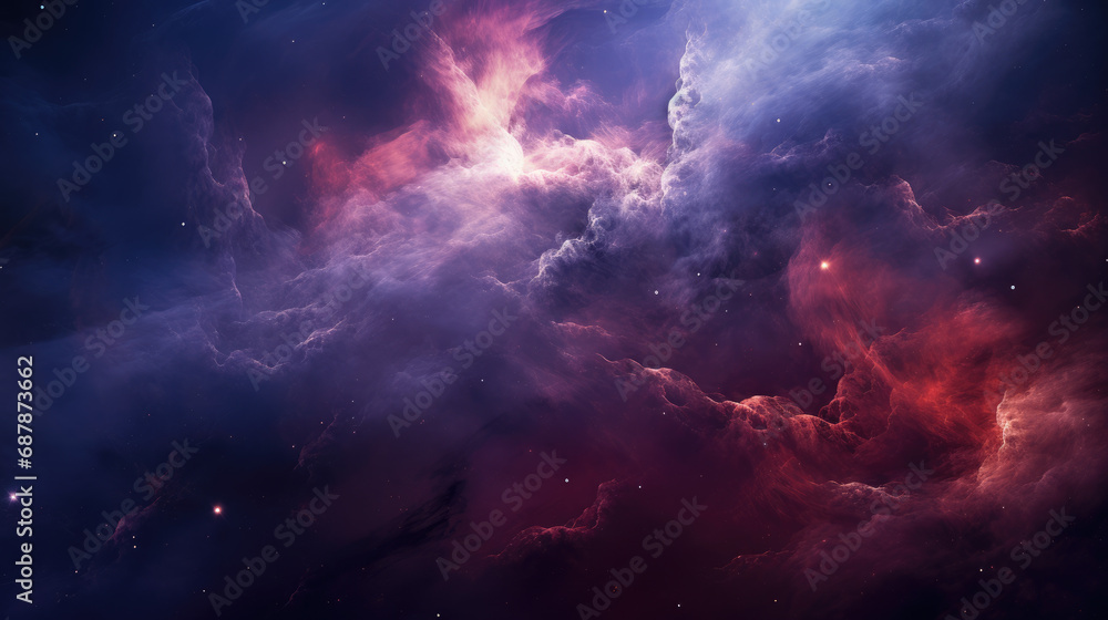 Deep space universe cosmos nebula, concept art of space travels and starfield