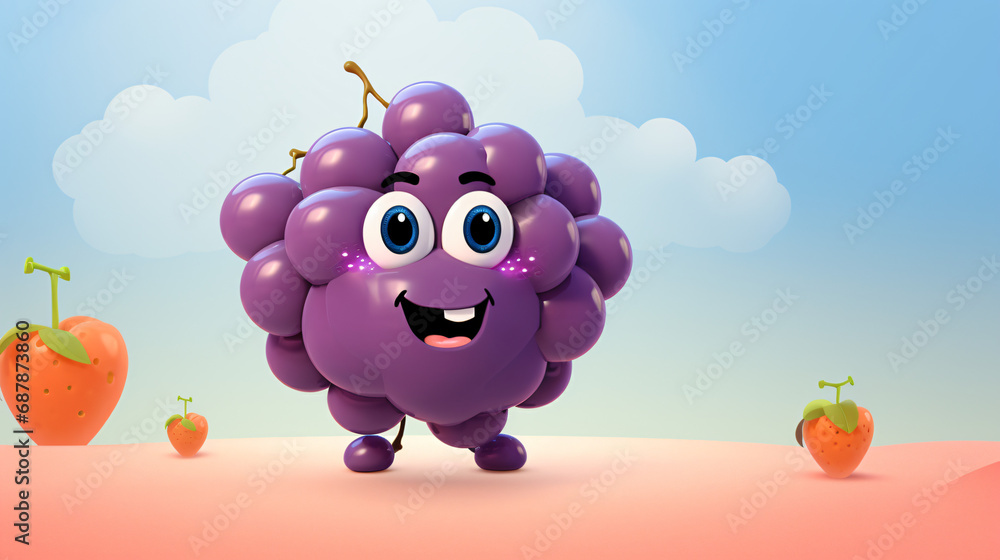 Cute Cartoon Grapes