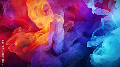 colorful watercolor smoke textured background. motion color drop in water