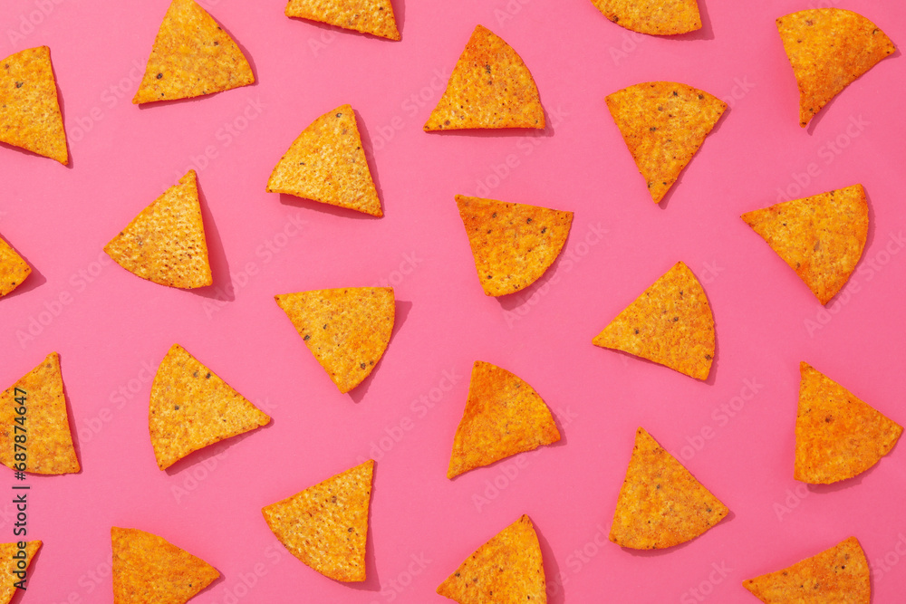 Corn chips, concept of tasty and junk food Corn chips, concept of tasty and junk food
