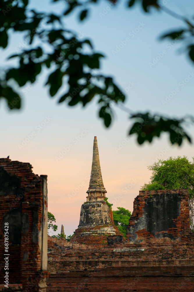 Chedi and Prang in Wat Mahathat at Ayutthaya Chedi and Prang in Wat Mahathat at Ayutthaya