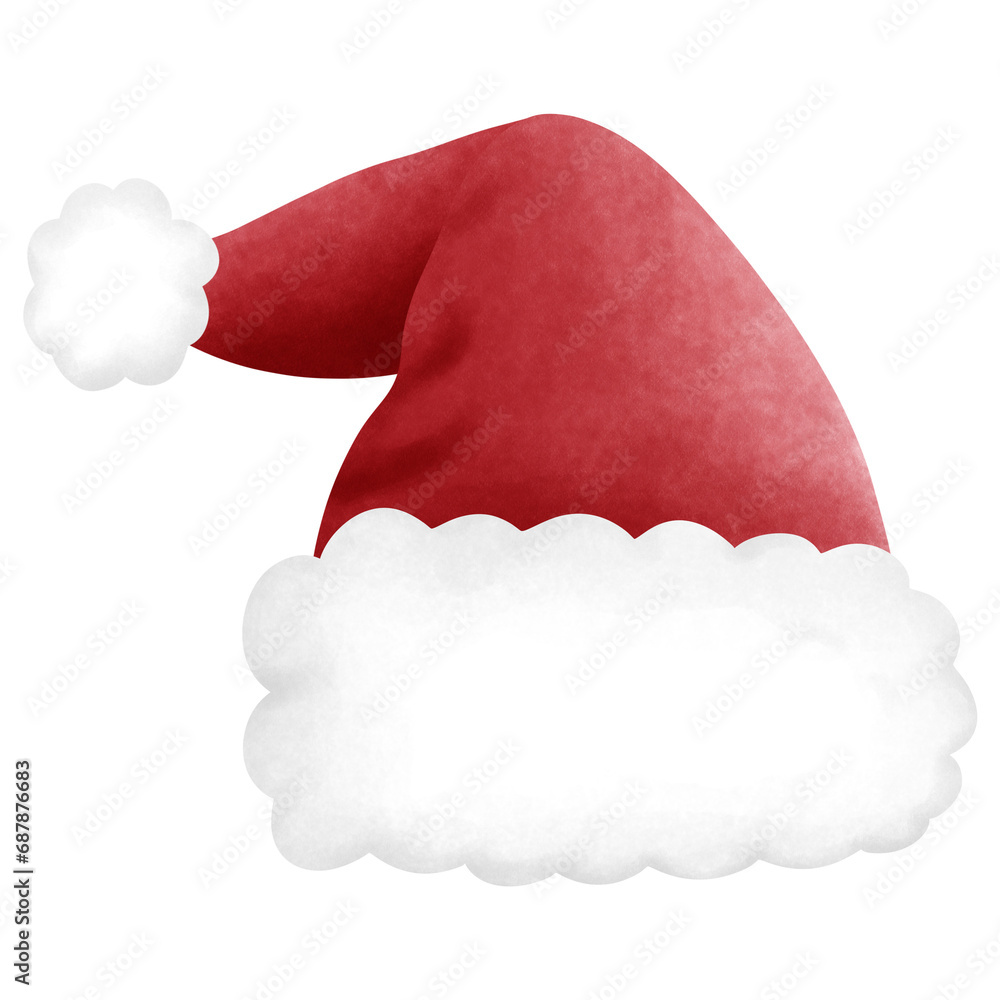 Watercolor cute red santa hat clipart.Hand drawn watercolor christmas accessory decorations.Christmas party,New year. Watercolor cute red santa hat clipart.Hand drawn watercolor christmas accessory decorations.Christmas party,New year.