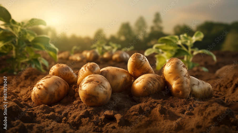 Potatoes in the soil pictures
