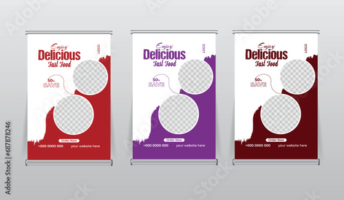 food restaurant tabletop banners design template