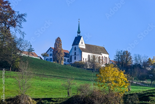 St. Chrischona  Kirche  Bettingen  Riehen  Basel  Bergstrasse  Wanderweg  Landwirtschaft  Obstb  ume  Herbst  Herbstfarben  Schweiz