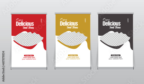 food restaurant tabletop banners design template