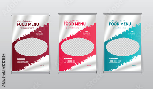 food restaurant tabletop banners design template