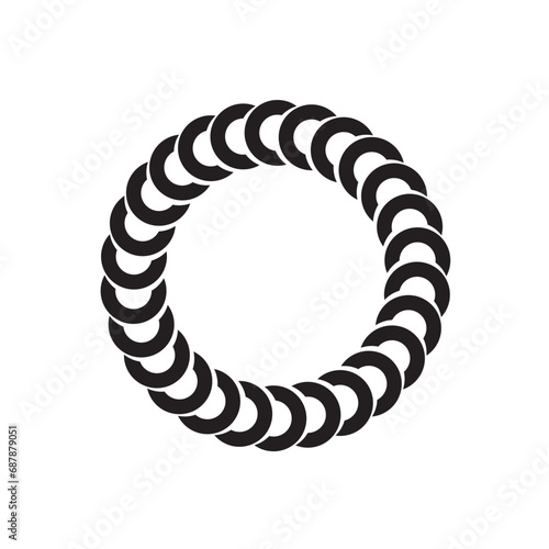Ornamental circular frame element for related graphic design purpose. 