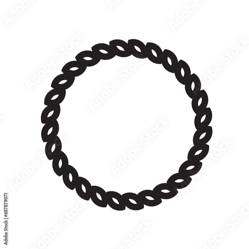 Ornamental circular frame element for related graphic design purpose. 