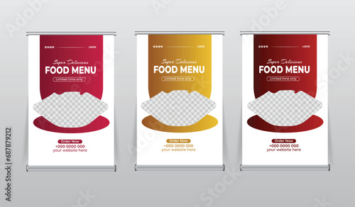 food restaurant tabletop banners design template