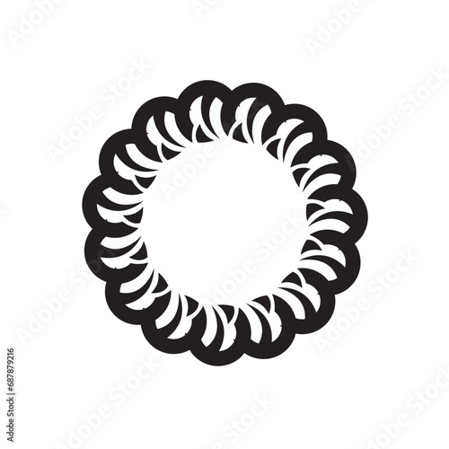 Ornamental circular frame element for related graphic design purpose. 
