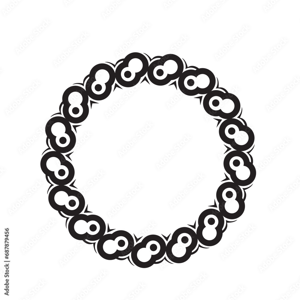 Ornamental circular frame element for related graphic design purpose. Ornamental circular frame element for related graphic design purpose.