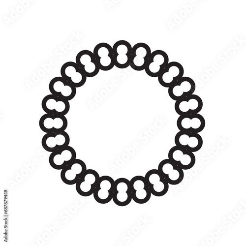 Ornamental circular frame element for related graphic design purpose. 