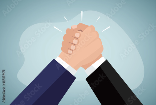 Arm wrestling, Two Businessman Competing
