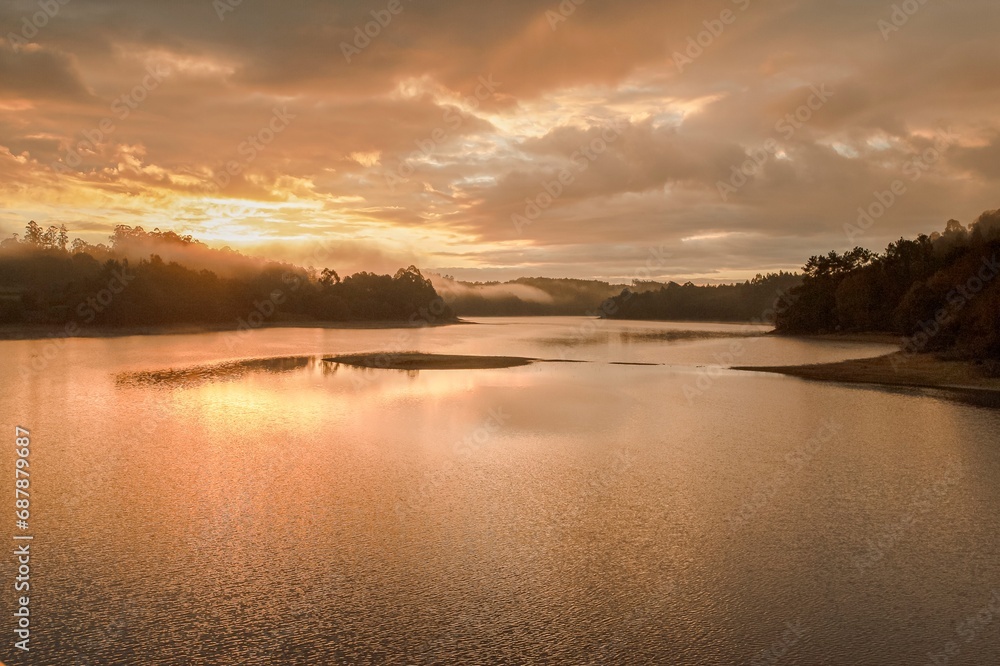 Fototapeta premium Cecebre Reservoir reserve drinking water, wildlife, fauna, fishing, as well as an unforgettable walk, in the surroundings you can eat very well, the bitter side is the invasion of American crab