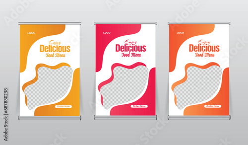 food restaurant tabletop banners design template