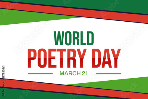 world poetry day good for world poetry day celebration. flat design. flyer design. flat illustration. world poetry day with traditional border design