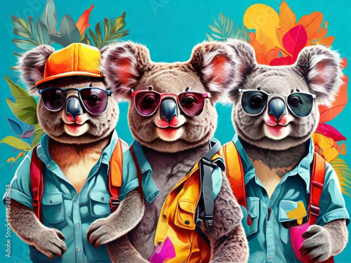 Poster colorato con animali - coala photo