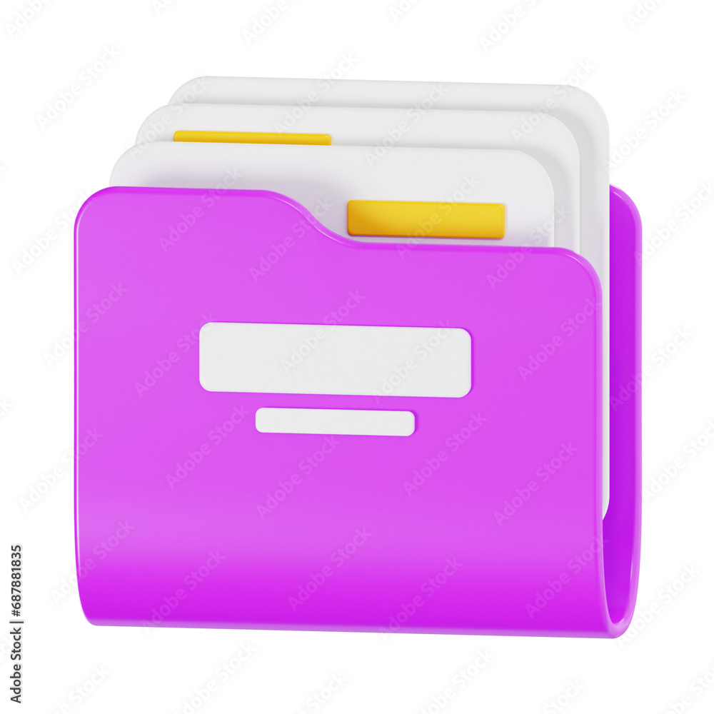 3d file folder, marketing and seo 3d icon set, high quality render, transparent background