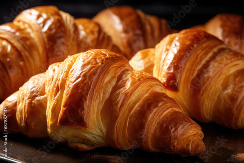 Appetizing croissants close-up