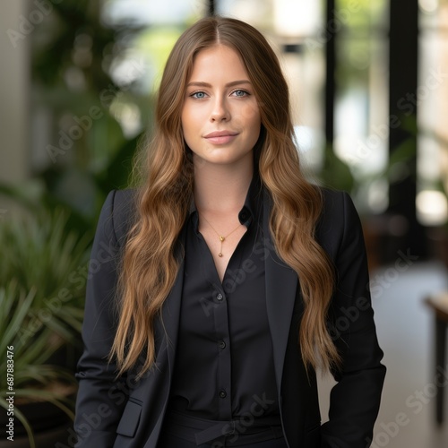 Portrait of business woman with black suit