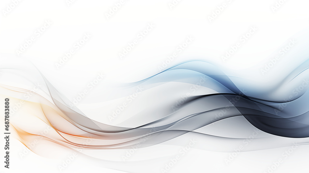 Fototapeta premium Abstract white blue orange and gray color, modern design stripes background with wave pattern. 