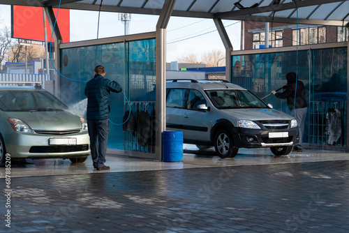 Self service high pressure car wash photo