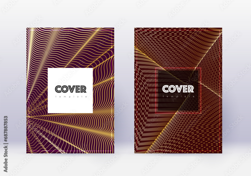 Hipster cover design template set. Gold abstract l Hipster cover design template set. Gold abstract l