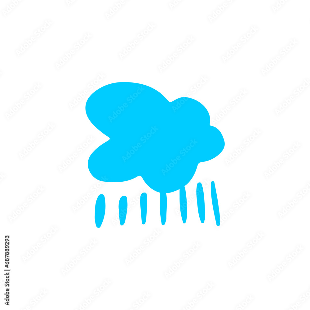 set of blue clouds with rain vector rain