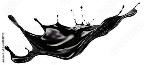 Black oil splash cut out photo