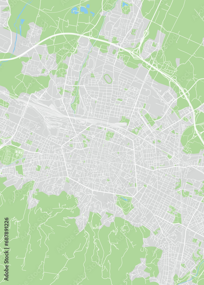 City map Bologna, color detailed plan, vector illustration