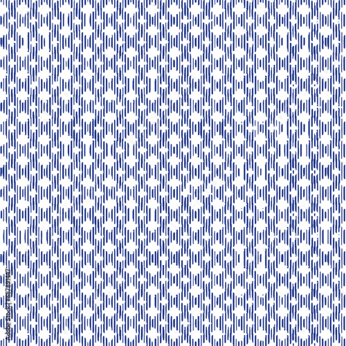 Abstract background texture in geometric ornamental style. simple indigo blue line check texture type patterns with white used for textiles..,