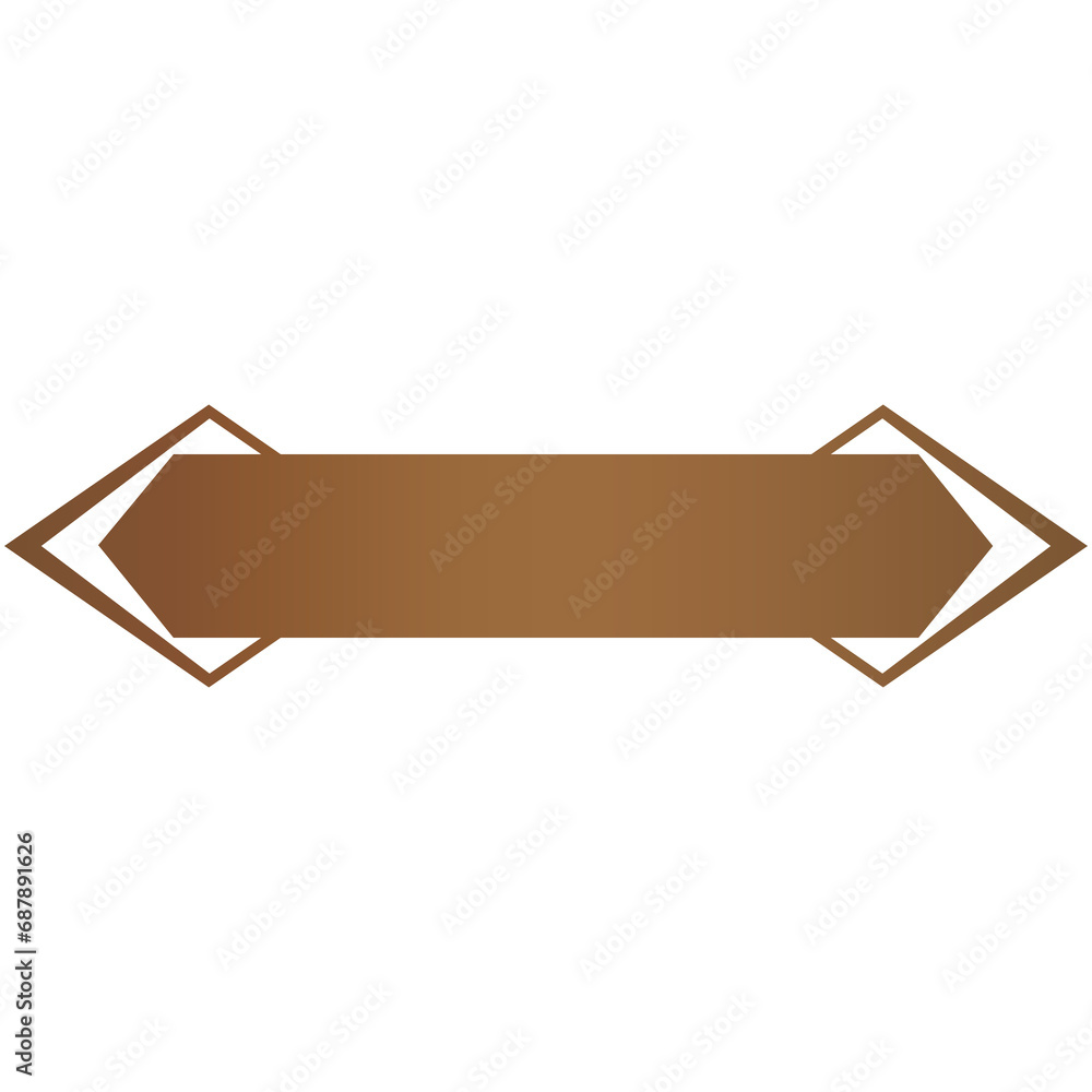 brown double arrow and banner bar
