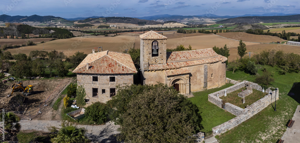Romanesque church of San Martin de Tours of Artaiz, Unciti valley, Artaiz, Navarra, Spain