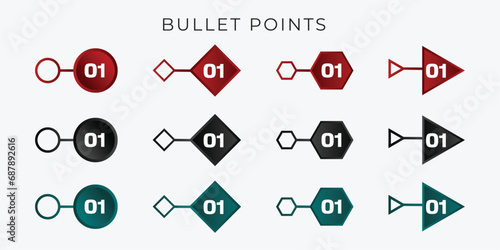 awesome bullet points indicators list vector