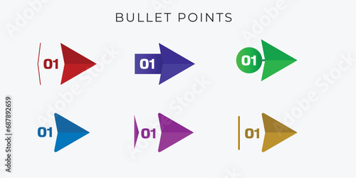 awesome bullet points indicators list vector