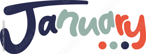Groovy Retro January Calendar Headers