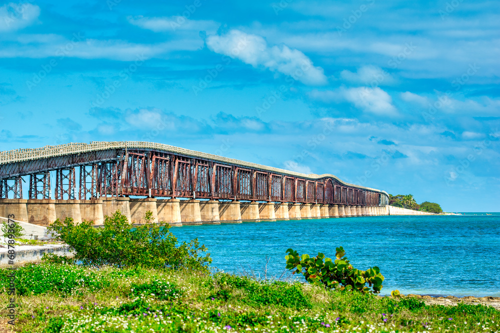 Overseas highway bridge from Horseshoe Beach, Florida