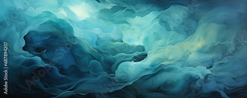 Brushed Turquoise Bliss: Wall Background with Dark Aquamarine Free Brushwork - Generative AI
