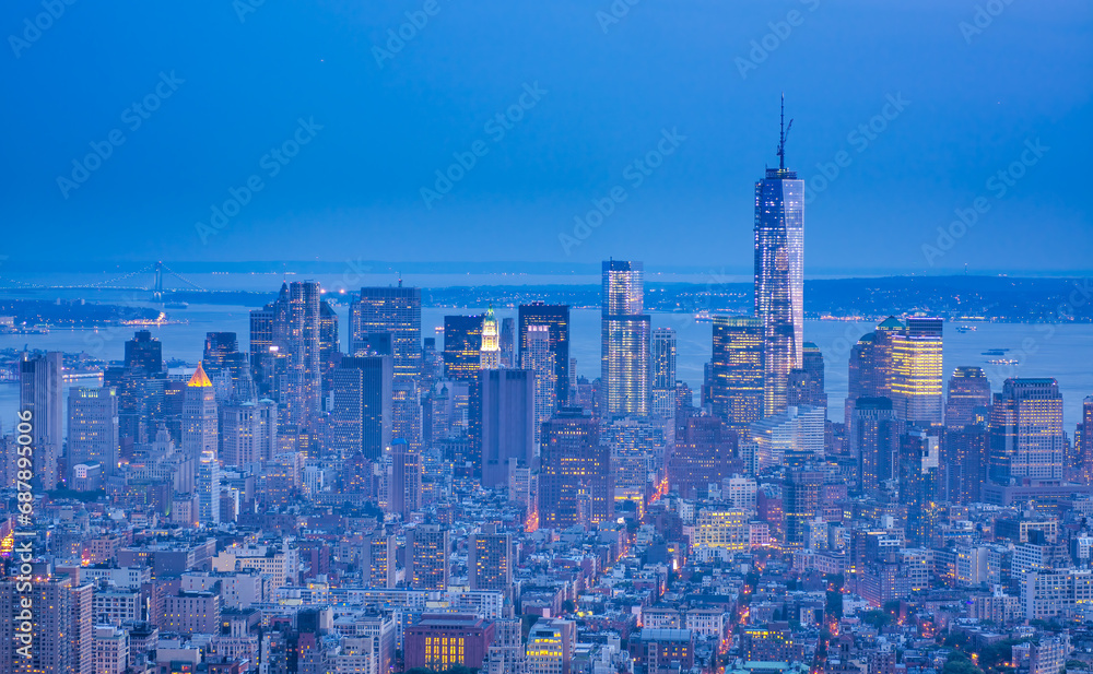 New York City night skyline