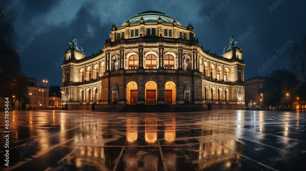 Opernhaus inpsired by Semperoper Dresden fiktkiv generative KI AI 