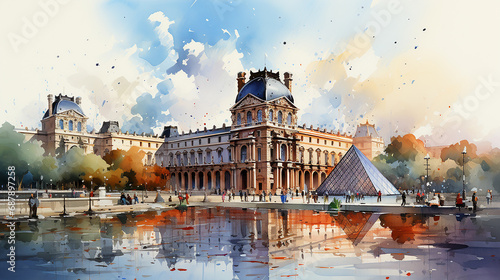 Fototapeta Naklejka Na Ścianę i Meble -  Louvre Museum in Paris, France