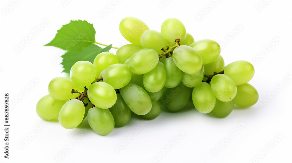 green grapes isolated on white